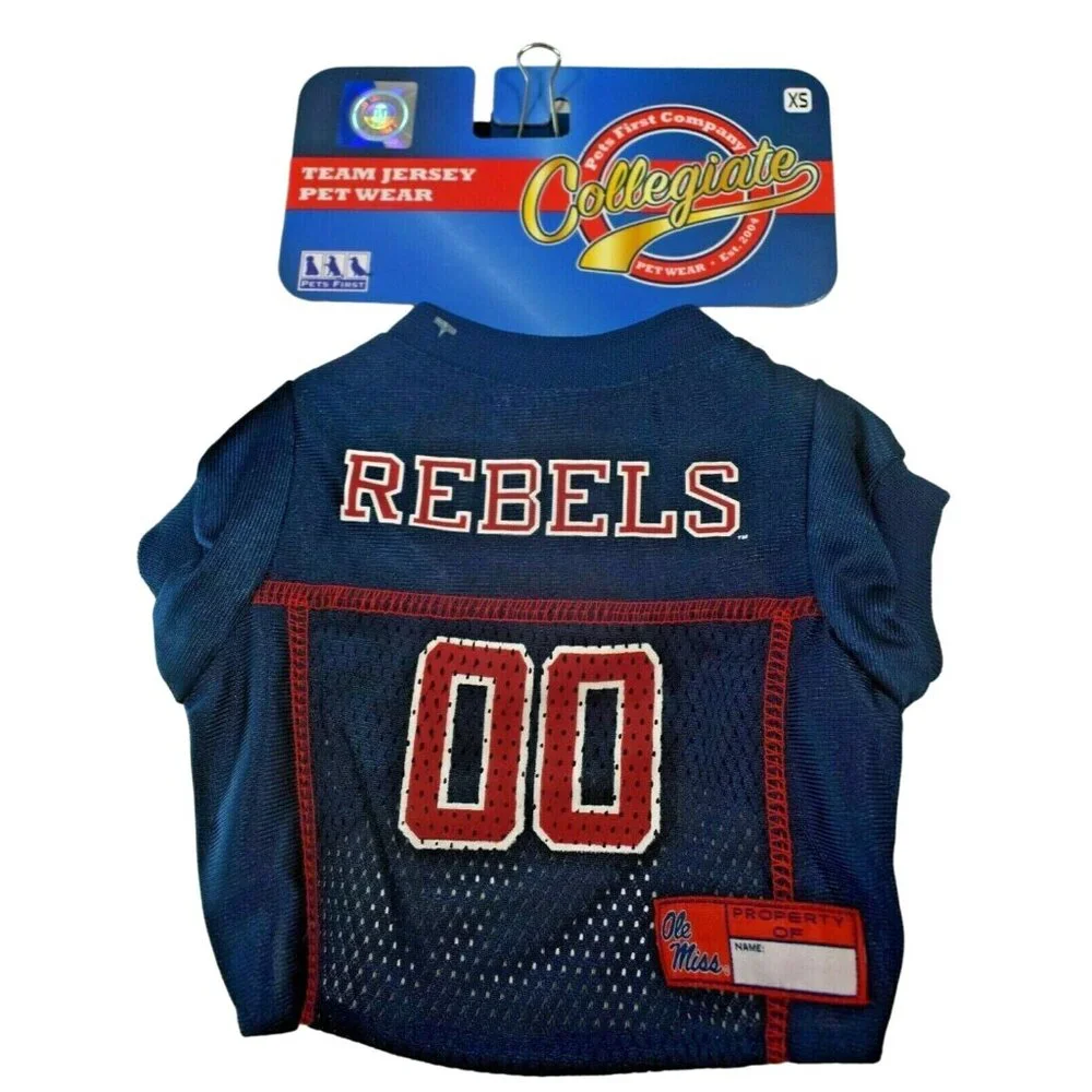 Dog XSMALL NCAA University of Mississippi Ole Miss Rebels Pet Team Jersey